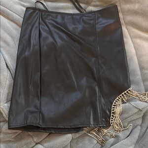 Elegant Black Skirt with Fringe Detail